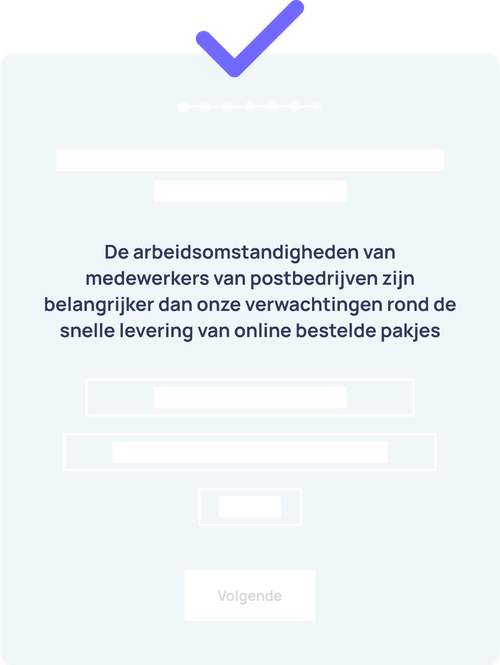 voorbeeld in verband met het formuleren van een stelling of vraag