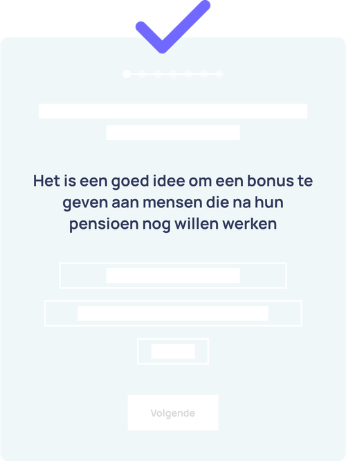 voorbeeld in verband met het formuleren van een stelling of vraag