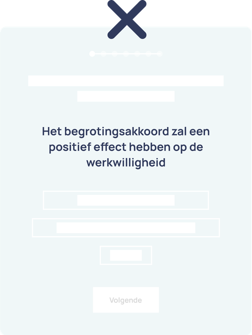 voorbeeld in verband met het formuleren van een stelling of vraag